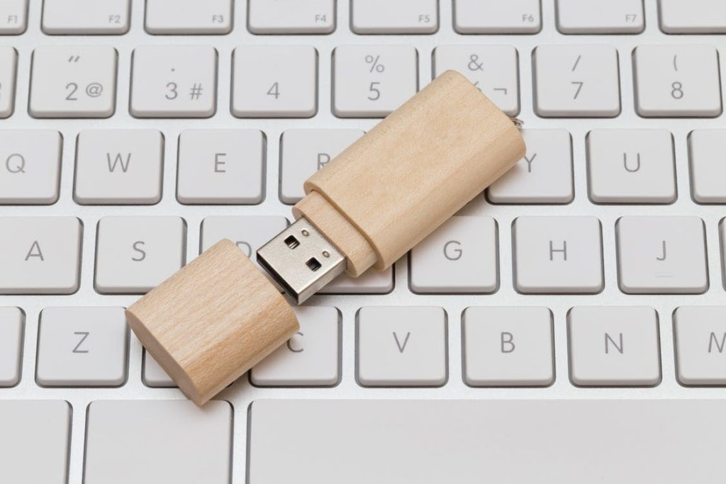 USB sitting on a keyboard